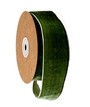 Velvet Ribbon 12mm x 10mtrs Dark Green-0