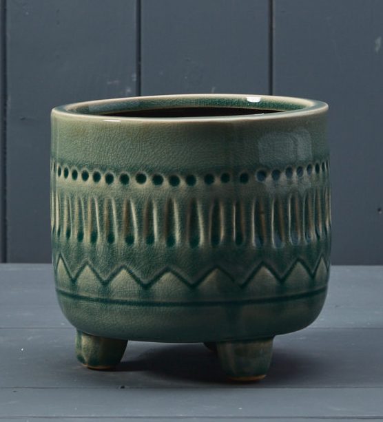 Green Ceramic Pot (14.5cm)-0