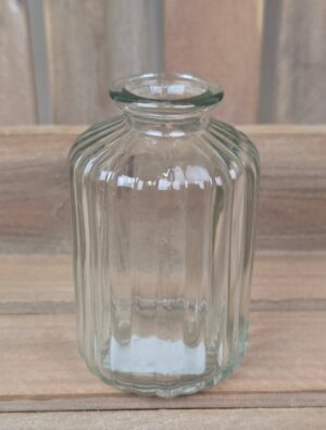 Clear Ribbed Glass Bottle (10cm)