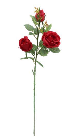 80cm Red Rosebud Stem-0