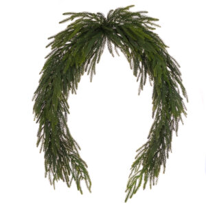 Waxed Pine Swag Garland 180cm-0