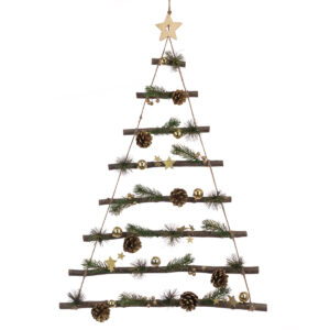 Wood Pine & Bauble Wall Ladder-0