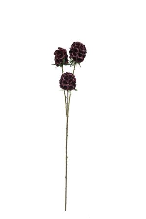 Artificial Scabiosa Stellata - Purple (3 heads, 71cm long)-0