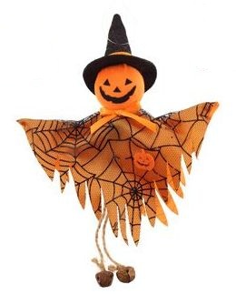 23cm Pumpkinface Ghost Hanger (N50653)-0