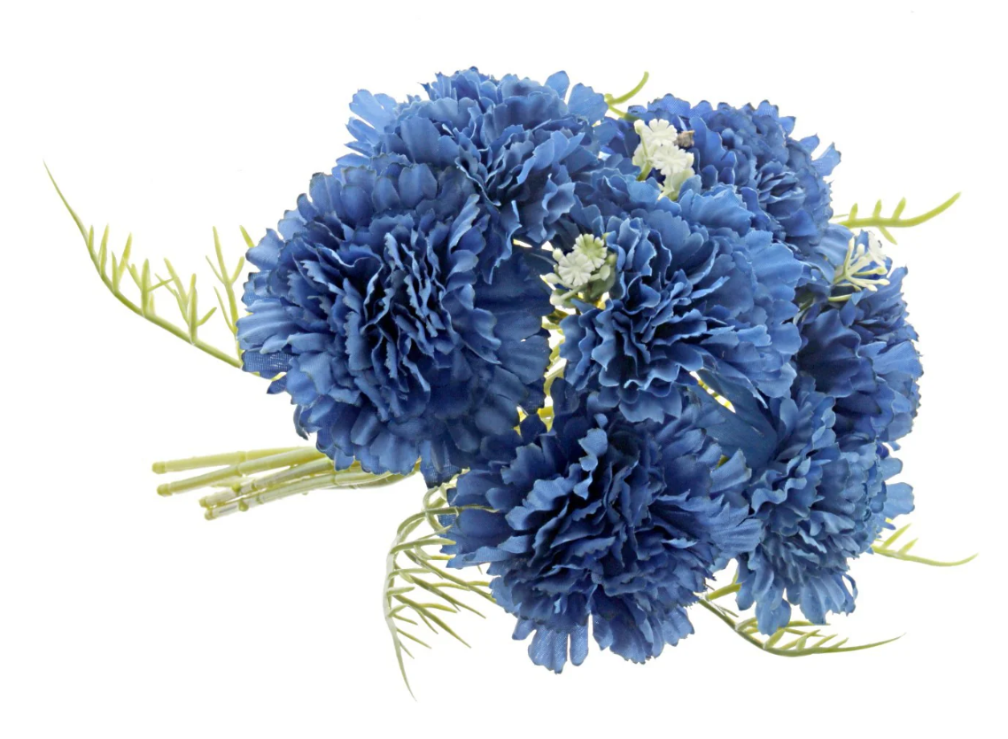 Carnation Bush 37cm - Blue-0