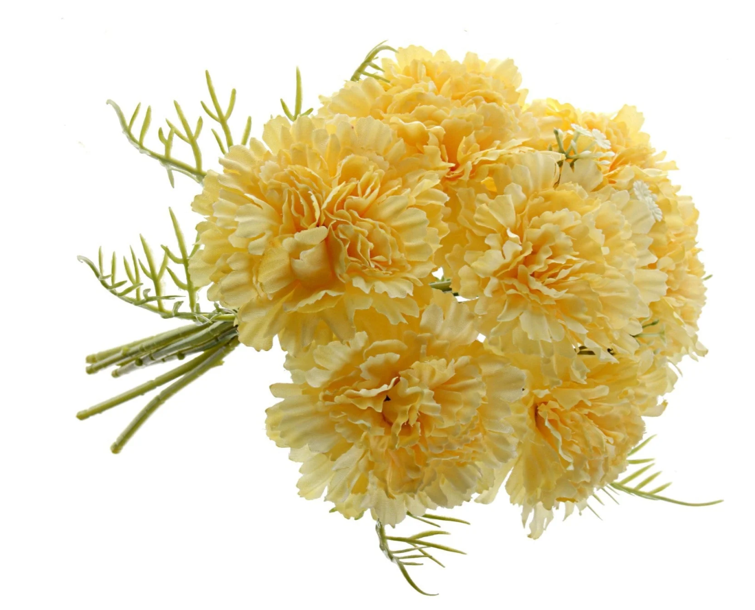 Carnation Bush 37cm - Yellow-0