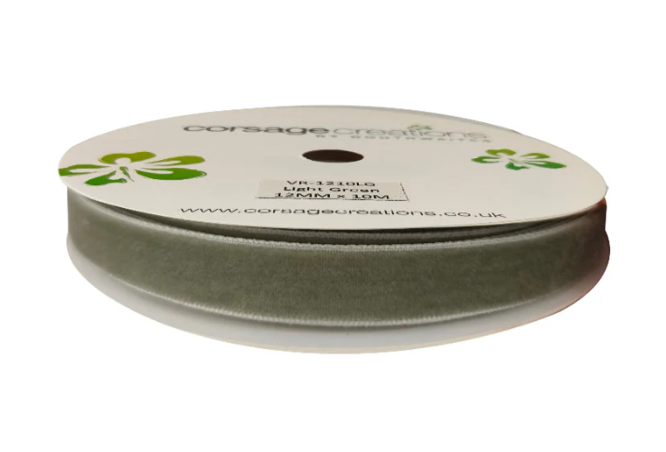 Velvet Ribbon 12mm x 10mtrs Sage Green-0