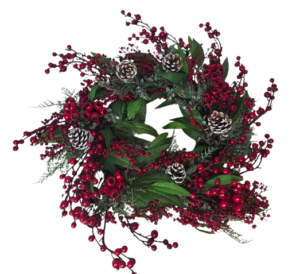 Hawthorn & Pinecone Wreath 66cm-0