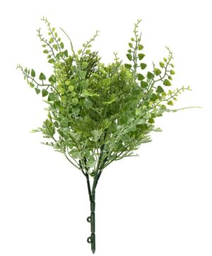Artificial Mixed Fern Bush Green UV Protected 30cm-0