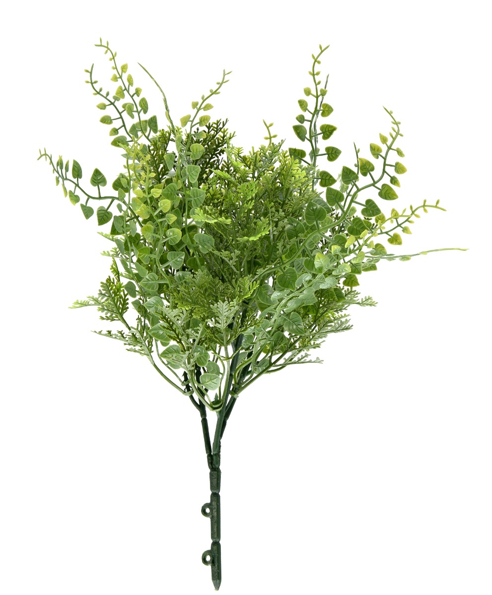 Artificial Mixed Fern Bush Green UV Protected 30cm-0
