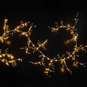 1.8mtr Gold Jewelled Garland W/84 Warm White LED's-0