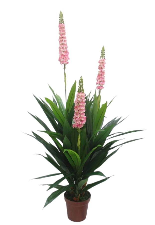 Artificial Real Touch Lupin Plant Pink/Green 150cm-0