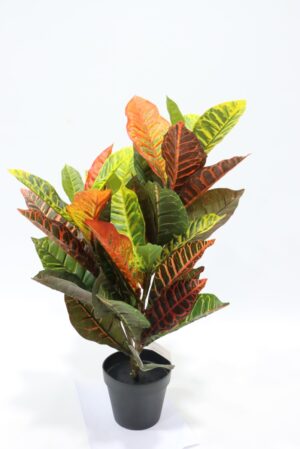 Artificial Real Touch Croton Plant Green/Orange 70cm-0