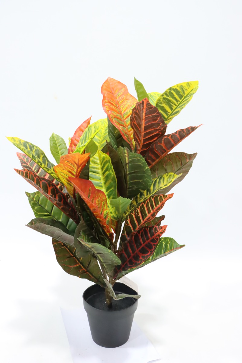 Artificial Real Touch Croton Plant Green/Orange 70cm-0