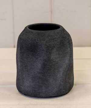 Grey Textured Small Sculptured Vase 11cm-0