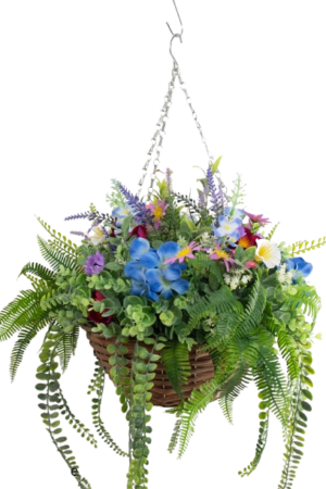 Hanging Basket W/Assorted Flowers 30cm Basket-0