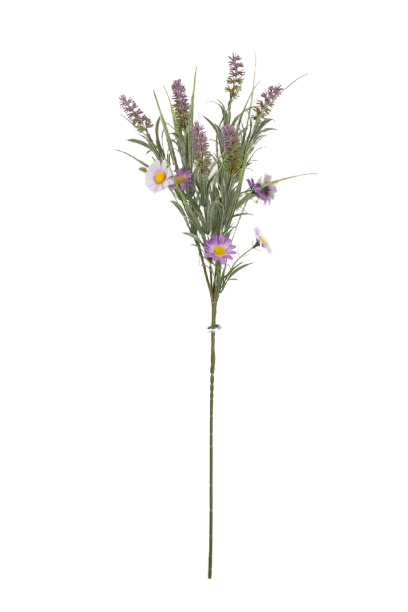 Lavender/Daisy/Foliage Stem 75cm-0