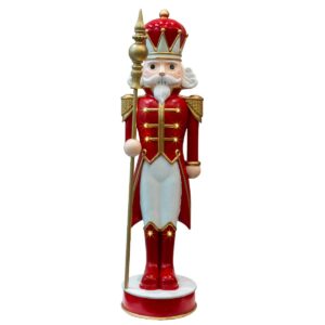 1.2 Meter LED & Musical Nutcracker Red/White-0