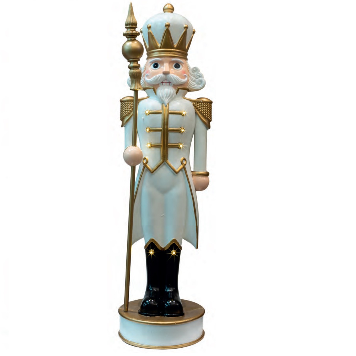 1.2 Meter LED & Musical Nutcracker White/Gold-0