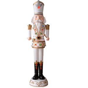 1.8 Meter LED & Musical Animated Nutcracker White/Gold-0