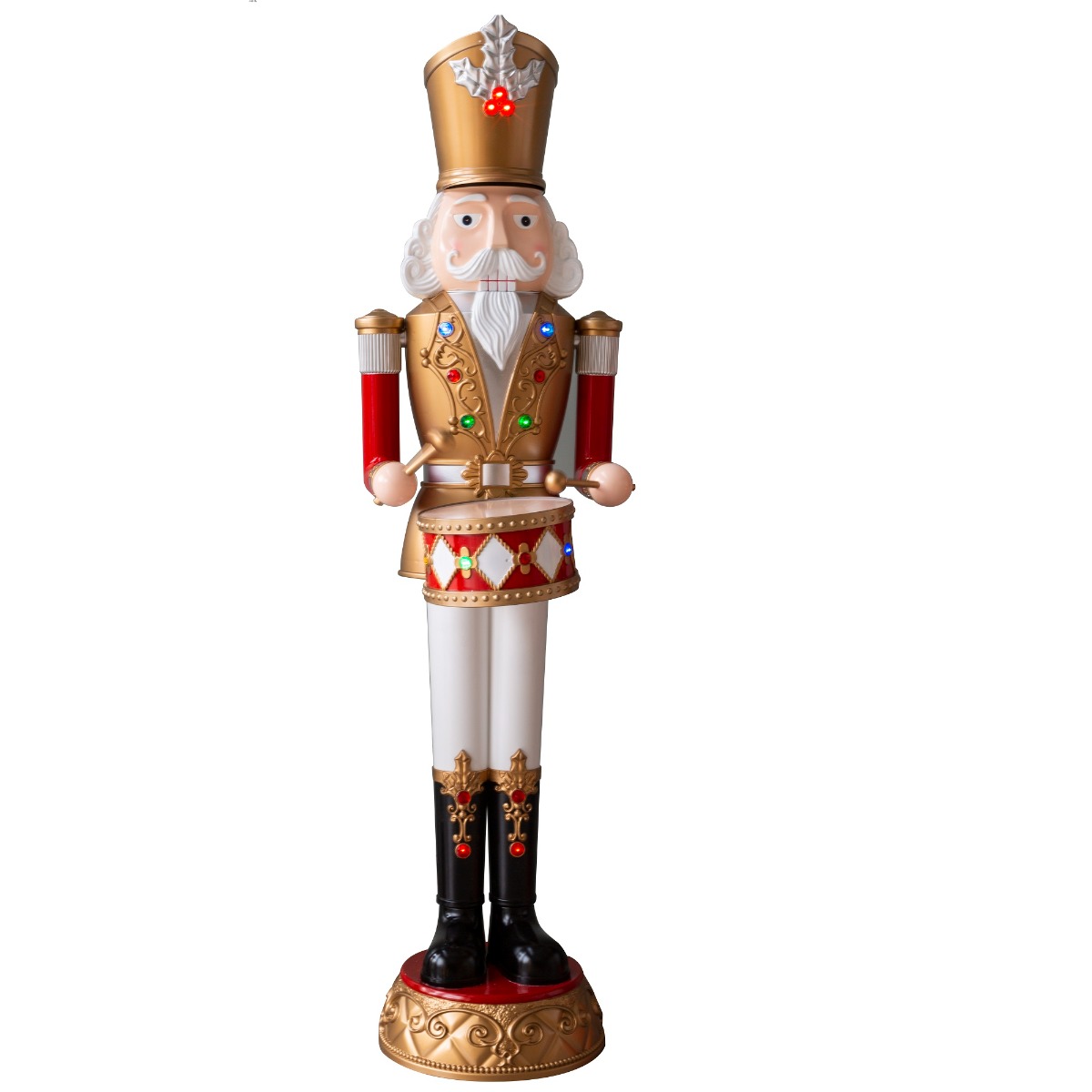 1.8 Meter LED & Musical Animated Nutcracker Red/Gold-0