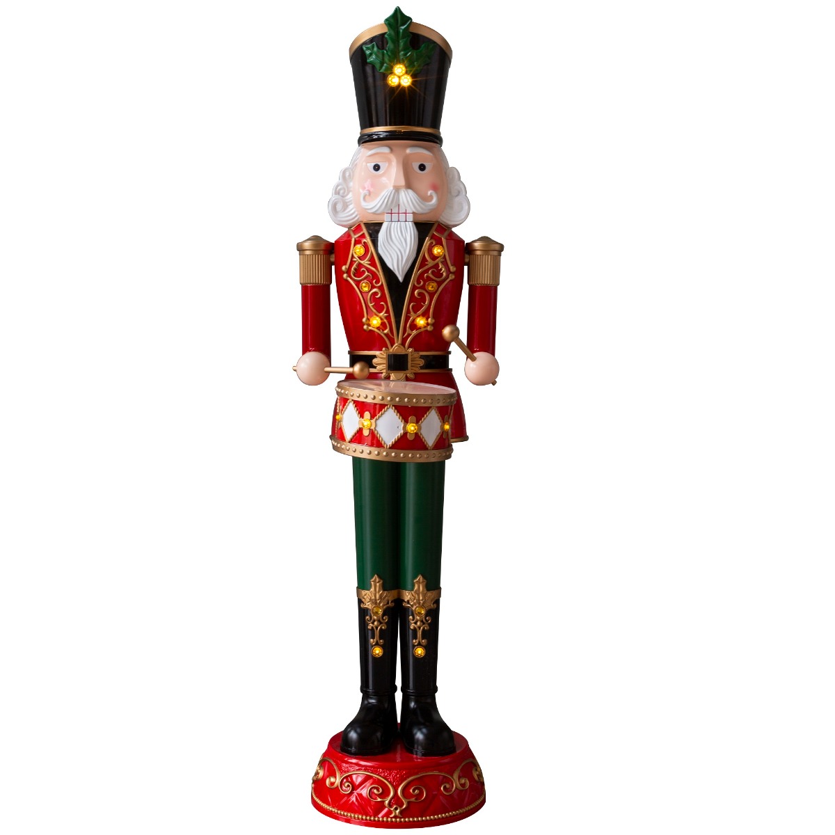1.8 Meter LED & Musical Animated Nutcracker Red/Green-0