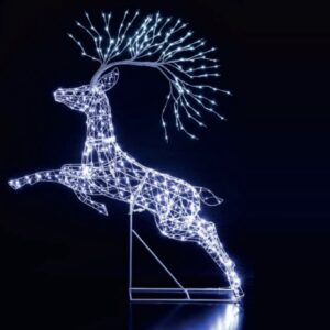 1.5 Meter White Richmond Leaping Stag-0
