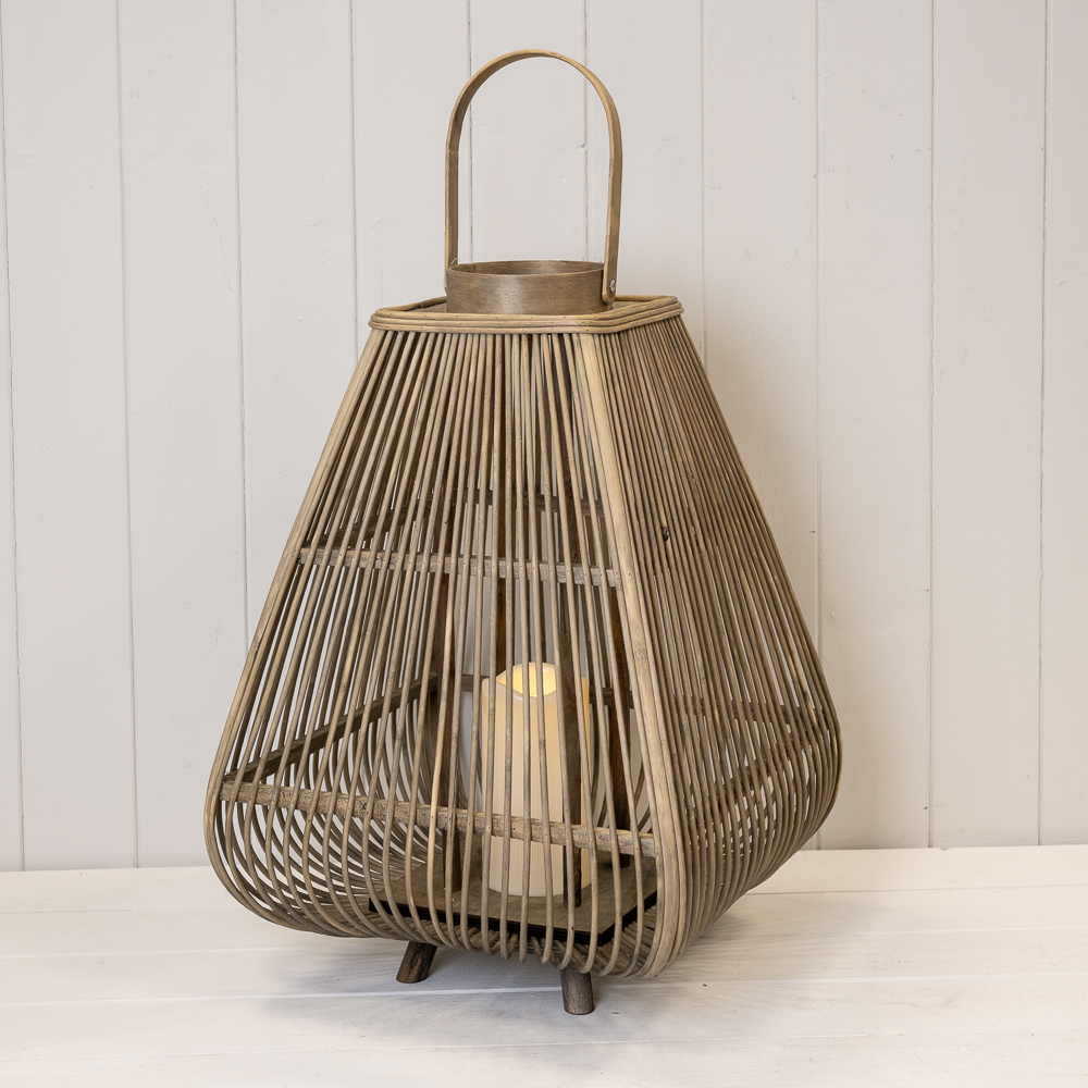 Bamboo Lantern W/LED Candle 48cm-0