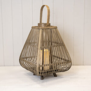 Bamboo Lantern W/LED Candle 41cm